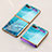 Silicone Frame Fashionable Pattern Mirror Case Cover for Samsung Galaxy Z Flip Sky Blue