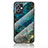 Silicone Frame Fashionable Pattern Mirror Case Cover for Vivo T1 5G India Blue