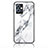 Silicone Frame Fashionable Pattern Mirror Case Cover for Vivo T1 5G India White