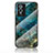 Silicone Frame Fashionable Pattern Mirror Case Cover for Vivo Y76s 5G Blue