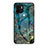Silicone Frame Fashionable Pattern Mirror Case Cover for Xiaomi Redmi A1 Plus Blue