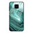 Silicone Frame Fashionable Pattern Mirror Case Cover JM1 for Xiaomi Redmi Note 9S Cyan