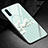 Silicone Frame Fashionable Pattern Mirror Case Cover K01 for Huawei P30 Cyan