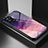 Silicone Frame Fashionable Pattern Mirror Case Cover LS1 for OnePlus Nord N200 5G Purple