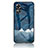Silicone Frame Fashionable Pattern Mirror Case Cover LS1 for Oppo A17 Blue