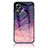 Silicone Frame Fashionable Pattern Mirror Case Cover LS1 for Oppo A17 Purple