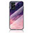 Silicone Frame Fashionable Pattern Mirror Case Cover LS1 for Oppo A76 Purple