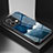 Silicone Frame Fashionable Pattern Mirror Case Cover LS1 for Oppo Reno8 5G Blue