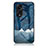 Silicone Frame Fashionable Pattern Mirror Case Cover LS1 for Oppo Reno8 T 4G Blue