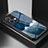 Silicone Frame Fashionable Pattern Mirror Case Cover LS1 for Oppo Reno9 Pro 5G Blue