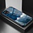 Silicone Frame Fashionable Pattern Mirror Case Cover LS1 for Realme C21 Blue