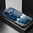 Silicone Frame Fashionable Pattern Mirror Case Cover LS1 for Samsung Galaxy M21s Blue