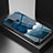 Silicone Frame Fashionable Pattern Mirror Case Cover LS1 for Samsung Galaxy M31 Blue
