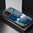 Silicone Frame Fashionable Pattern Mirror Case Cover LS1 for Samsung Galaxy Note 20 Ultra 5G Blue