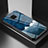 Silicone Frame Fashionable Pattern Mirror Case Cover LS1 for Xiaomi Redmi Note 9 Pro Blue