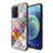 Silicone Frame Fashionable Pattern Mirror Case Cover LS2 for Oppo Find X3 Pro 5G Colorful