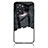 Silicone Frame Fashionable Pattern Mirror Case Cover LS4 for OnePlus Nord N20 SE Black