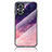 Silicone Frame Fashionable Pattern Mirror Case Cover LS4 for Oppo F21s Pro 5G Purple