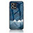Silicone Frame Fashionable Pattern Mirror Case Cover LS4 for Oppo Reno7 4G Blue