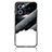 Silicone Frame Fashionable Pattern Mirror Case Cover LS4 for Oppo Reno7 5G Black