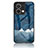 Silicone Frame Fashionable Pattern Mirror Case Cover LS4 for Oppo Reno8 5G Blue