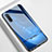 Silicone Frame Fashionable Pattern Mirror Case Cover S01 for Samsung Galaxy Note 10 5G Blue