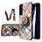 Silicone Frame Fashionable Pattern Mirror Case Cover S01 for Samsung Galaxy S22 5G Mixed