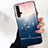 Silicone Frame Fashionable Pattern Mirror Case for Huawei Nova 5T Blue