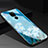 Silicone Frame Flowers Mirror Case Cover for Huawei Mate 20 Blue