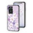 Silicone Frame Flowers Mirror Case Cover for OnePlus Nord N20 SE Clove Purple