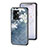 Silicone Frame Flowers Mirror Case Cover for OnePlus Nord N300 5G Blue