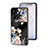 Silicone Frame Flowers Mirror Case Cover for Oppo A56S 5G Black