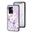 Silicone Frame Flowers Mirror Case Cover for Oppo A56S 5G Clove Purple