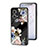 Silicone Frame Flowers Mirror Case Cover for Oppo Reno7 4G Black