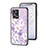 Silicone Frame Flowers Mirror Case Cover for Oppo Reno7 4G Clove Purple