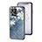 Silicone Frame Flowers Mirror Case Cover for Oppo Reno8 4G Blue