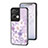 Silicone Frame Flowers Mirror Case Cover for Oppo Reno8 Pro 5G Clove Purple