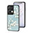 Silicone Frame Flowers Mirror Case Cover for Oppo Reno8 Pro 5G Cyan