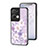 Silicone Frame Flowers Mirror Case Cover for Oppo Reno8 Pro+ Plus 5G Clove Purple