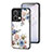 Silicone Frame Flowers Mirror Case Cover for Oppo Reno9 5G White