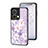 Silicone Frame Flowers Mirror Case Cover for Oppo Reno9 Pro 5G Clove Purple