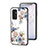 Silicone Frame Flowers Mirror Case Cover for Samsung Galaxy F13 4G White