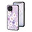 Silicone Frame Flowers Mirror Case Cover for Samsung Galaxy M53 5G Clove Purple