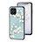 Silicone Frame Flowers Mirror Case Cover for Samsung Galaxy M53 5G Cyan