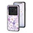 Silicone Frame Flowers Mirror Case Cover for Vivo X80 Pro 5G Clove Purple