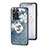 Silicone Frame Flowers Mirror Case Cover S01 for OnePlus Nord N20 SE Blue