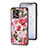 Silicone Frame Flowers Mirror Case Cover S01 for Oppo Reno7 4G Red