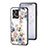 Silicone Frame Flowers Mirror Case Cover S01 for Oppo Reno7 4G White