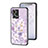 Silicone Frame Flowers Mirror Case Cover S01 for Oppo Reno8 4G Clove Purple