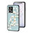 Silicone Frame Flowers Mirror Case Cover S01 for Oppo Reno8 4G Cyan